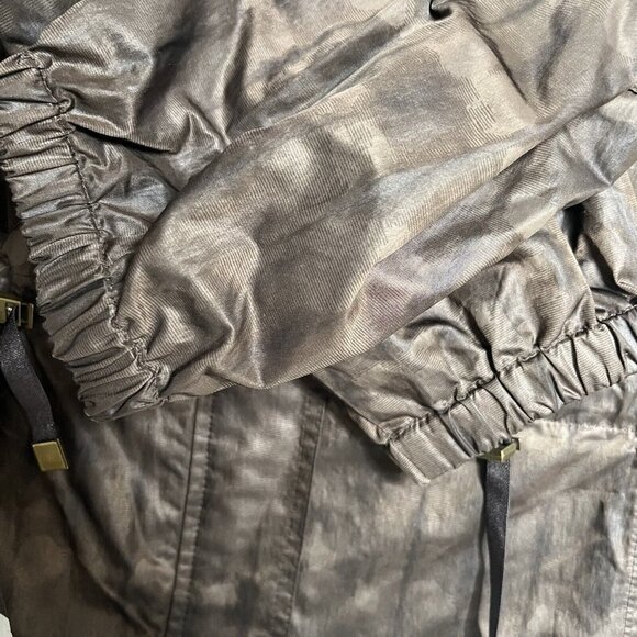 Zenergy by Chicos 3 Mottled Bronze Brown Zip Snap Pockets Cinch Waist Jacket-XL - Picture 7 of 14